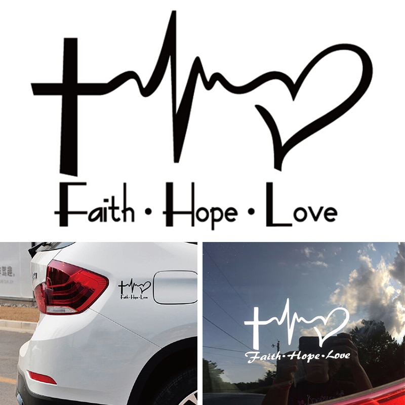 Spot Free Shipping]Faith Hope Love Vinyl Car Sticker Cartoon Jesus  Christian Religious Bible Verse | Shopee Philippines