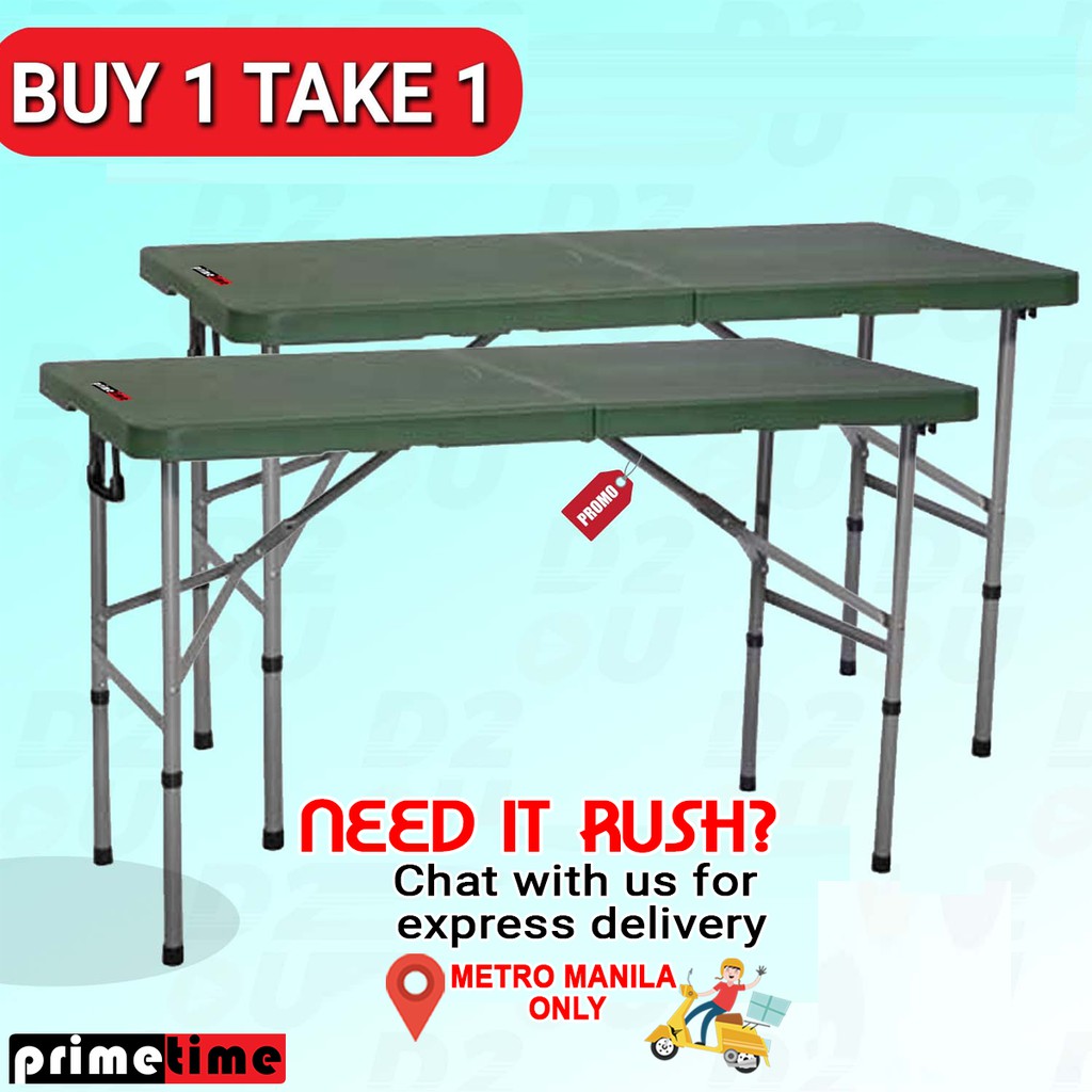 Primetime 4 Ft. FoldinHalf Green Plastic Table B1T1 Shopee Philippines