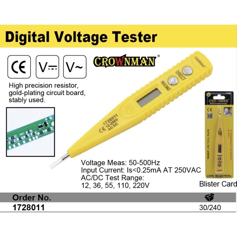 CROWNMAN Digital Voltage Tester Pencil DC And AC Tester 1728011
