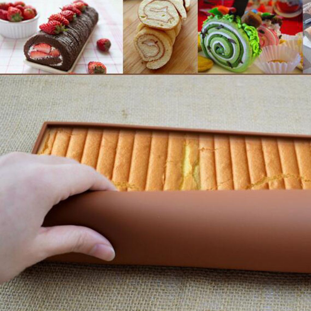 Rectangular Shape Silicone Swiss Cake Mat Sushi Mold Pizza Baking