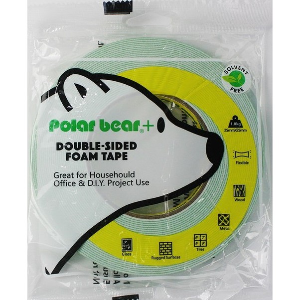 Polar Bear Double Sided Foam Tape 5 Meters Double Sided Tape 12mm 18mm 24mm Dst Adhesive Shopee Philippines