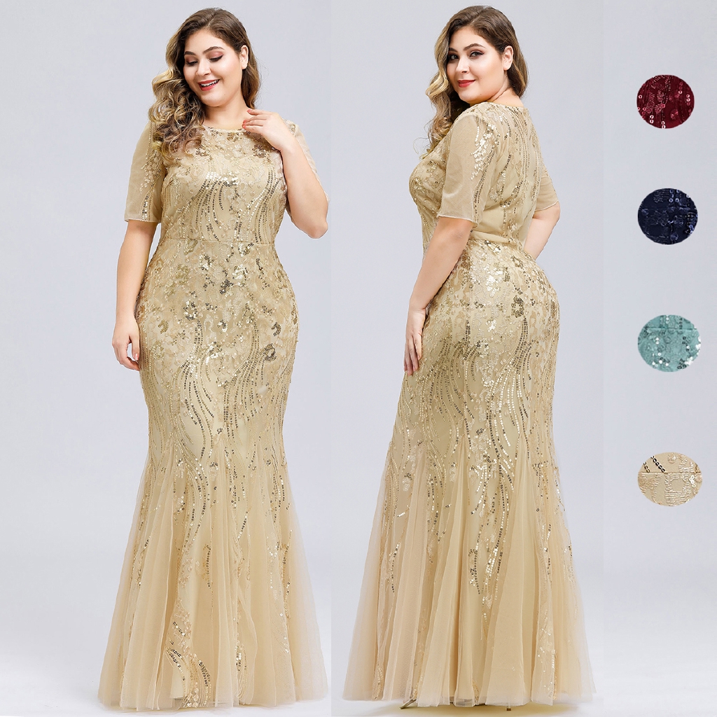 gold formal plus size dresses