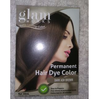 Glamworks Permanent Hair Dye Color Dark Ash Brown 30ml