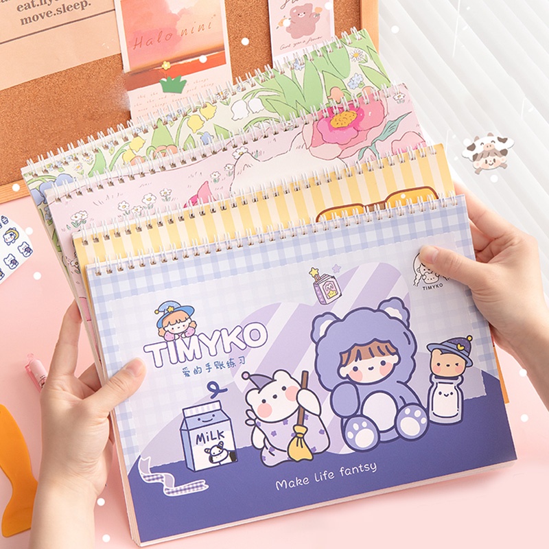 40 Sheets A5/A4 Cute Cartoon Stickers Collection Book Student Loose-Leaf Release Paper Handbook