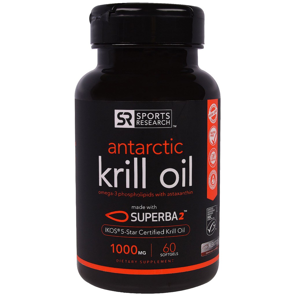 Antarctic Krill Oil with Astaxanthin, 1,000 mg, 60 Softgels Shopee