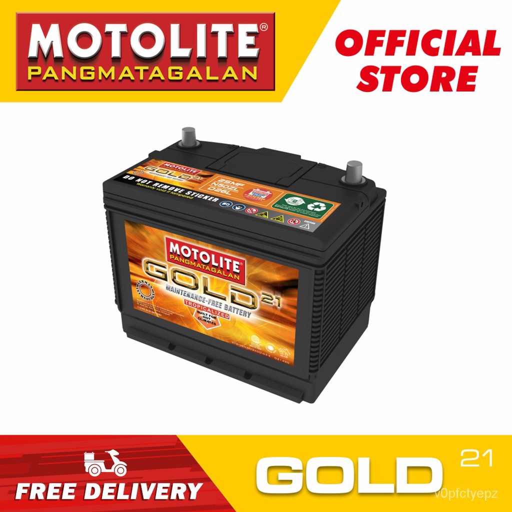 Motolite GOLD (21mos Warranty) Maintenance Free Car/Automotive Battery ...