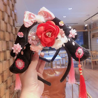 Bobora New Year's Chinese Style Flower Tassel Lattice Hair Ornament Children's Hair Hoop Tang Suit Headband #7
