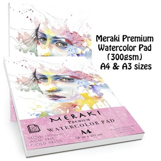Meraki Premium Watercolor Pad 140lbs (300gsm) [A4 & A3]