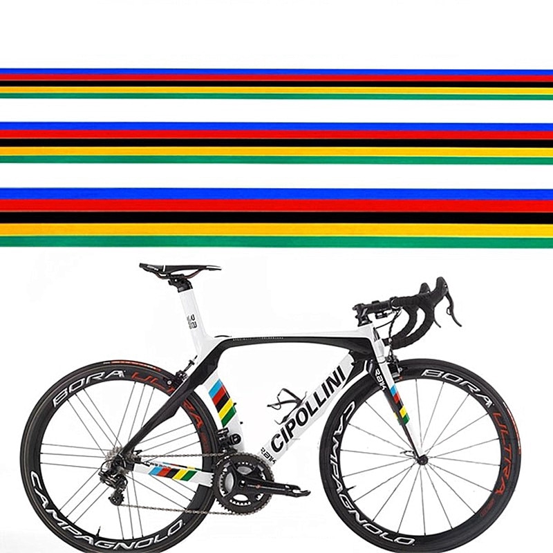 1Pc Bicycle Sticker Reflective Rainbow Decoration Sticker DIY MTB Bike