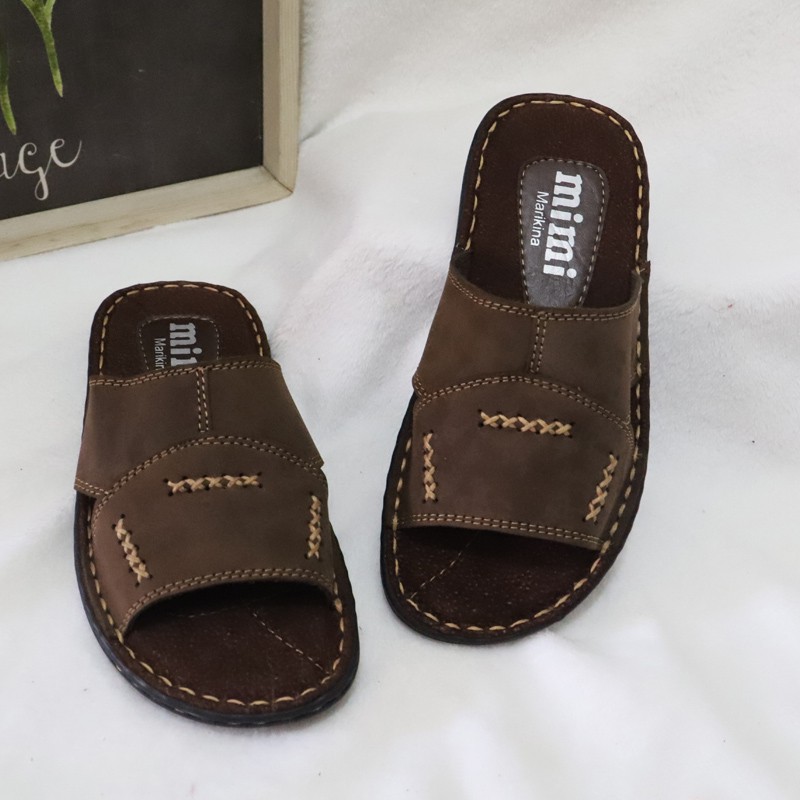 mimi Marikina Men’s Slippers Sandals Genuine Leather | Shopee Philippines