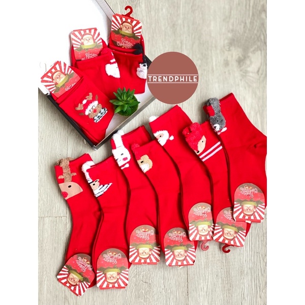 BCDshop Winter Women Warm Cotton Faux Wool Sock Fashion Cartoon Animal Crew Socks Christmas Xmas Gift