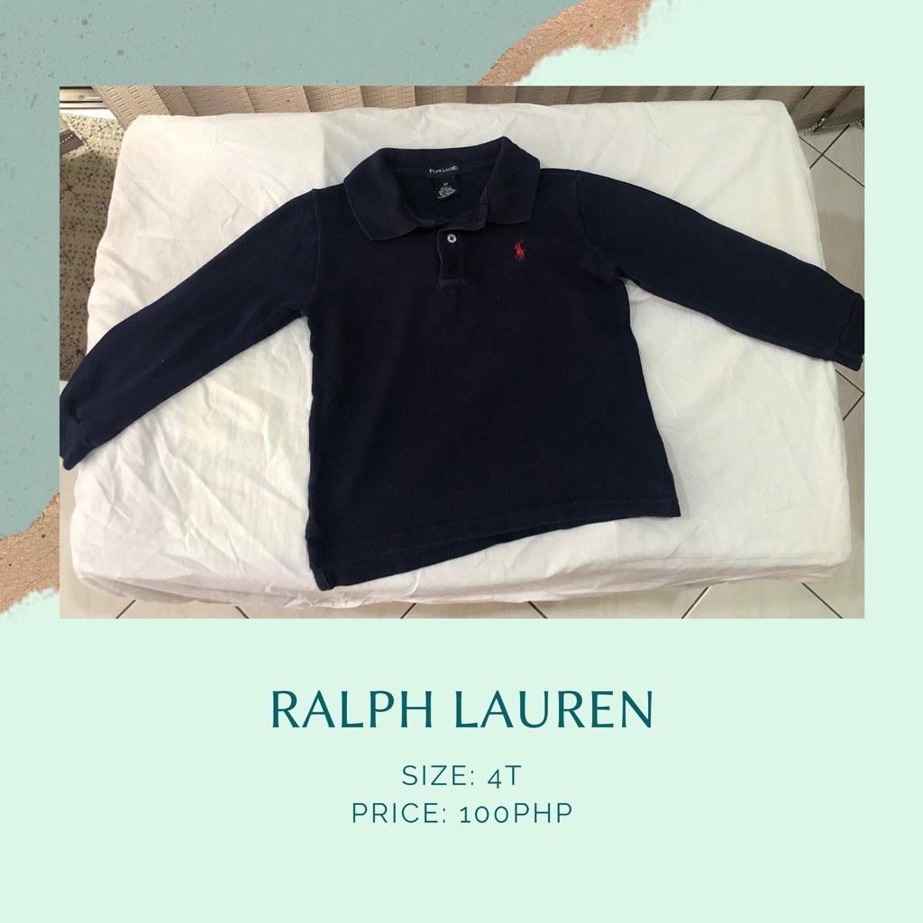 RALPH LAUREN Blue Long sleeves Polo shirt - Pre-loved baby clothes original  and branded | Shopee Philippines