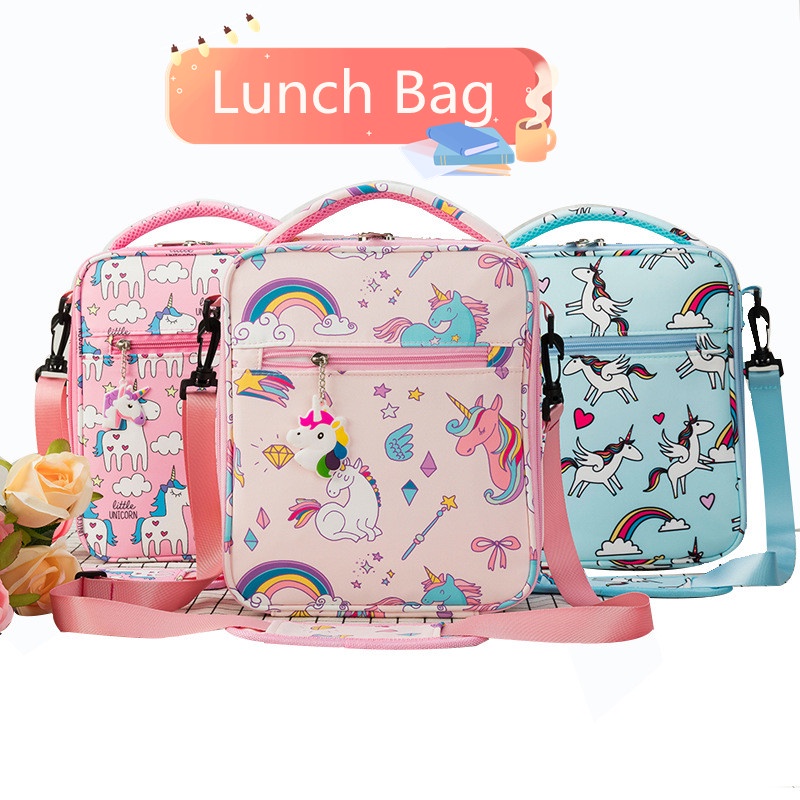 Kids Portable Lunch Bag Unicorn Insulated Lunch Bag For Girl Boy