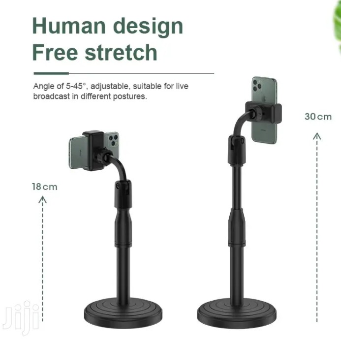 Desktop Microphone Stand Adjustable Height Mic Holder with Oval Clip