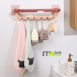 Manila Stock! Multi-purpose Double Layer Towel Bar Rack Holder with Hooks for Kitchen & Bath #5