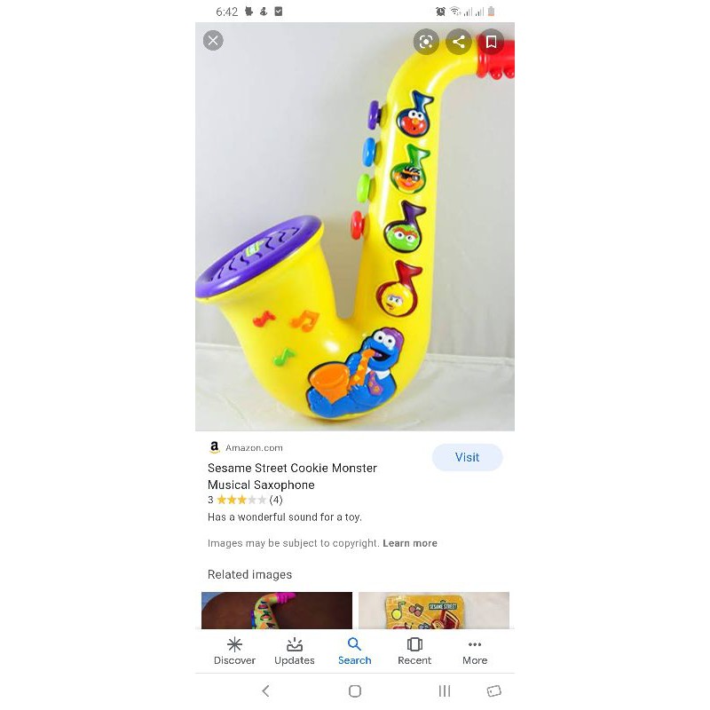 cookie monster saxophone toy