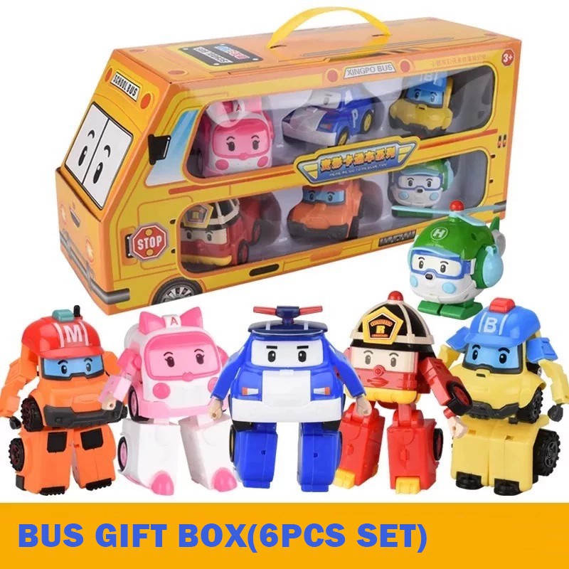 6 in 1  Robocar  Poli  Toys Transformation Robot Car Toy Set  