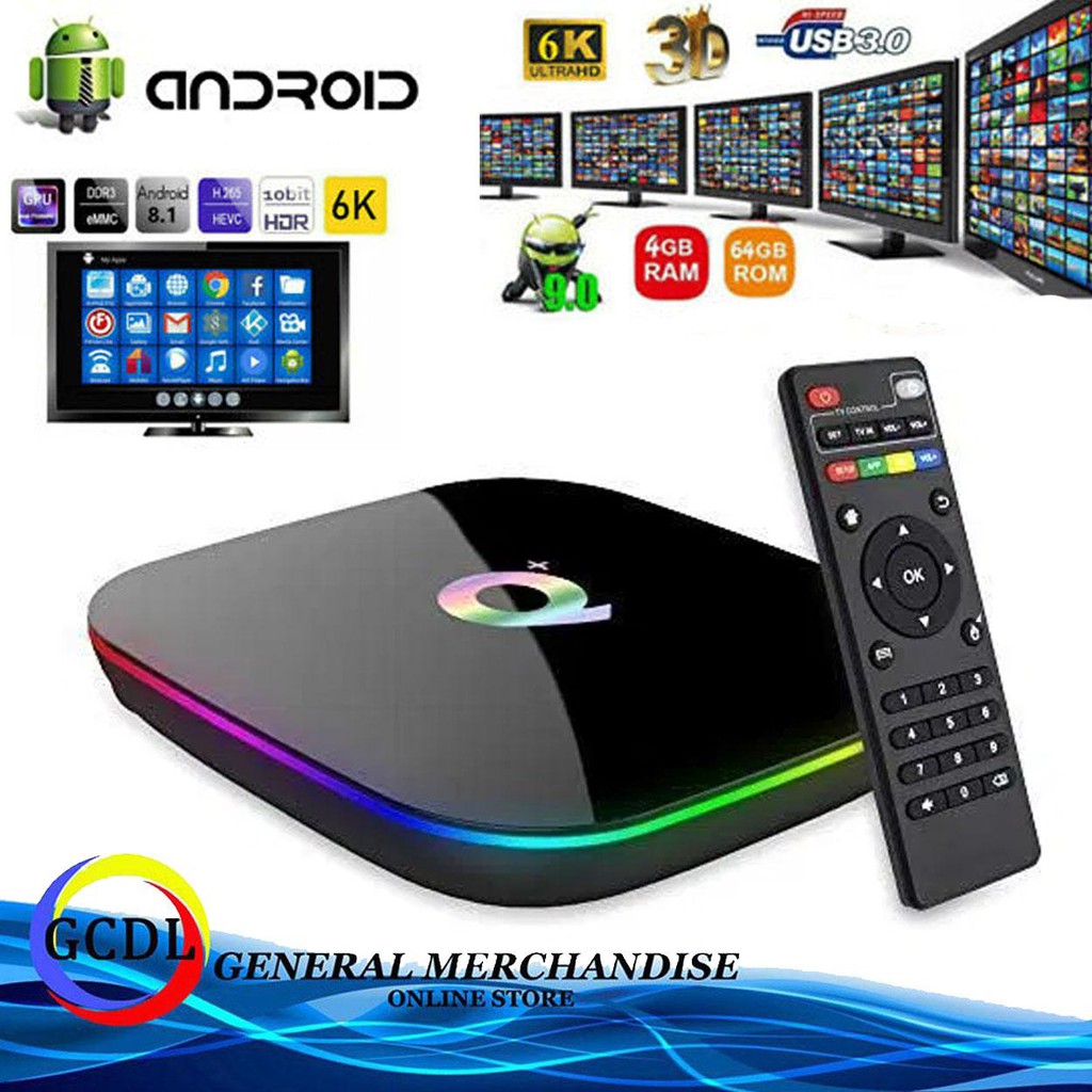 Q+ Android TV Box 4GB RAM 32GB ROM WiFi 2.4GHz Quadcore cortexA53