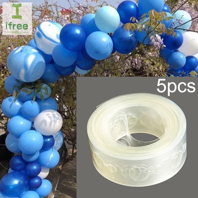 5 Pcs 5m Balloon Chain Tape Arch Connect Strip For Wedding