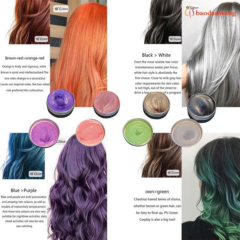 Bdw Hair Dye Wax Color Styling Disposable Temporary Hairstyle