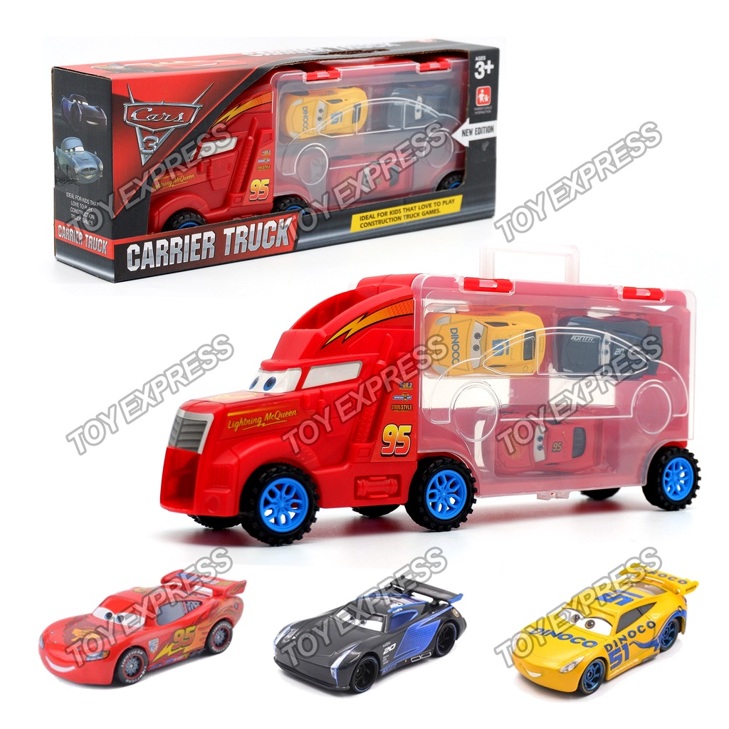 Mack Portable Carrier Hauler Truck 3 Die Cast Cars Included Lightning ...