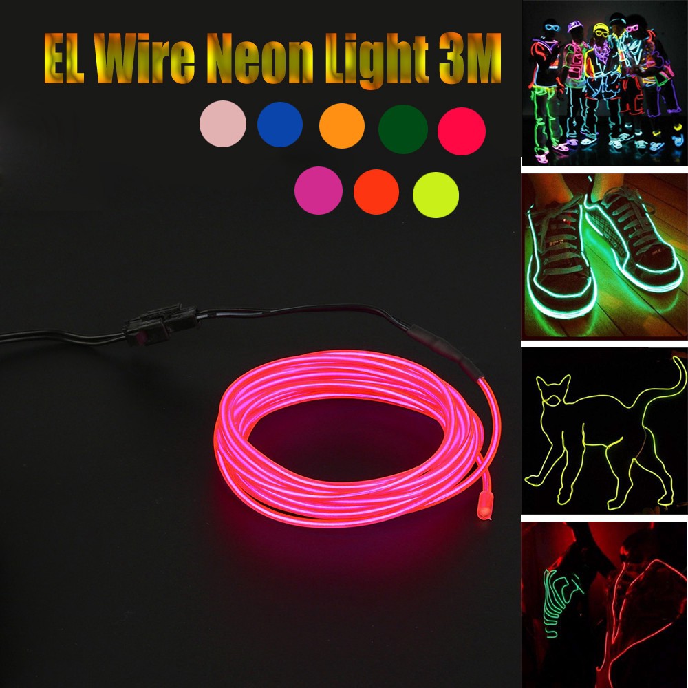 1 5m Battery Operated Neon Led Lights Glow Atmosphere El Wire String Strip Rope Home Garden Home Furniture Diy Suneducationgroup Com