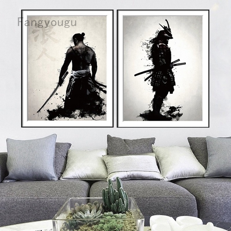 Japanese Samurai Canvas Oil Painting Modern Canvas Wall Art Pictures Home Decor Shopee Philippines