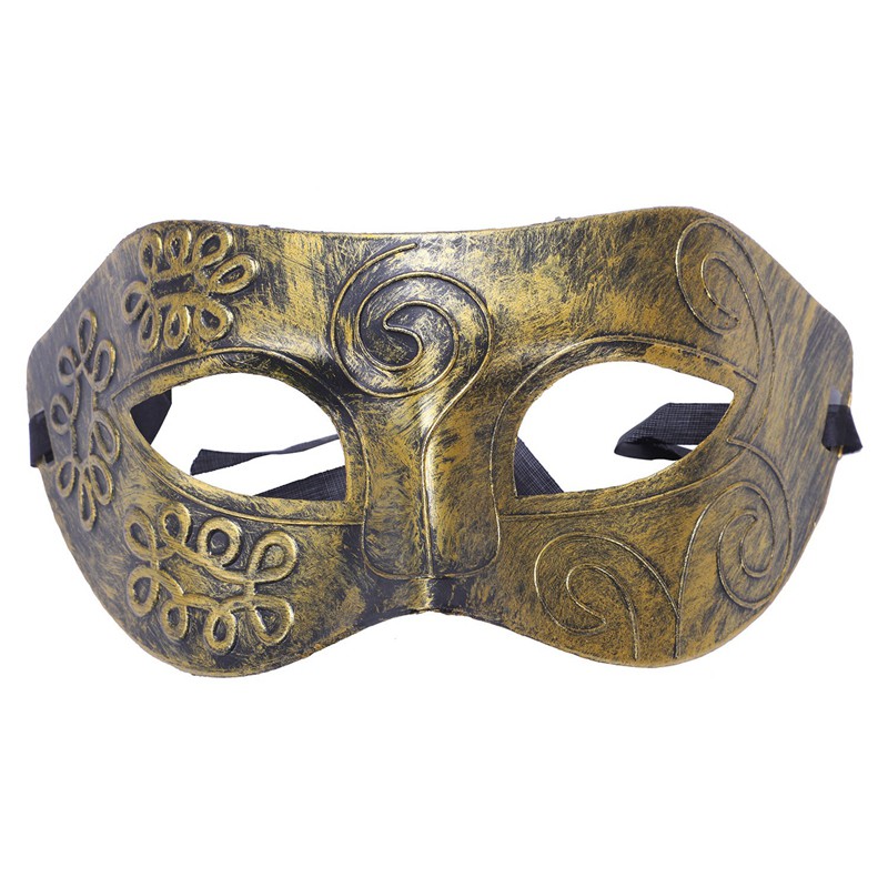 GOLD Great for Fancy Dress Ball / Masquerade Masked Ball / Halloween ROMAN Gladiator Mask MENS Pegasus MASQUERADE Mask 
