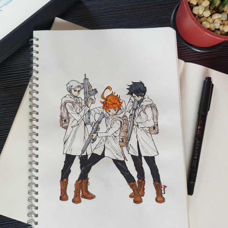 Anime The Promised Neverland Fan Art With Frame Shopee Philippines