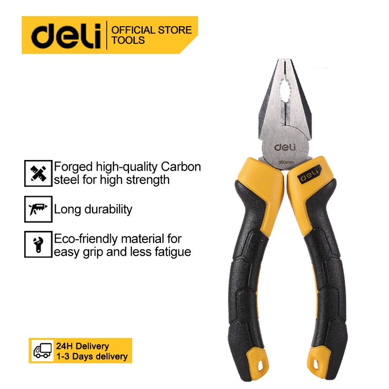 Deli Combination Pliers Linesman Pliers HighCarbon Steel Tiger Pliers