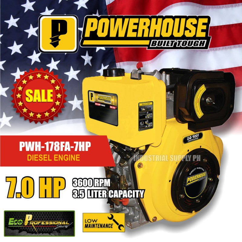 Powerhouse PWH178FAS7HP Diesel Engine 7 HP (Low Speed / Reduction