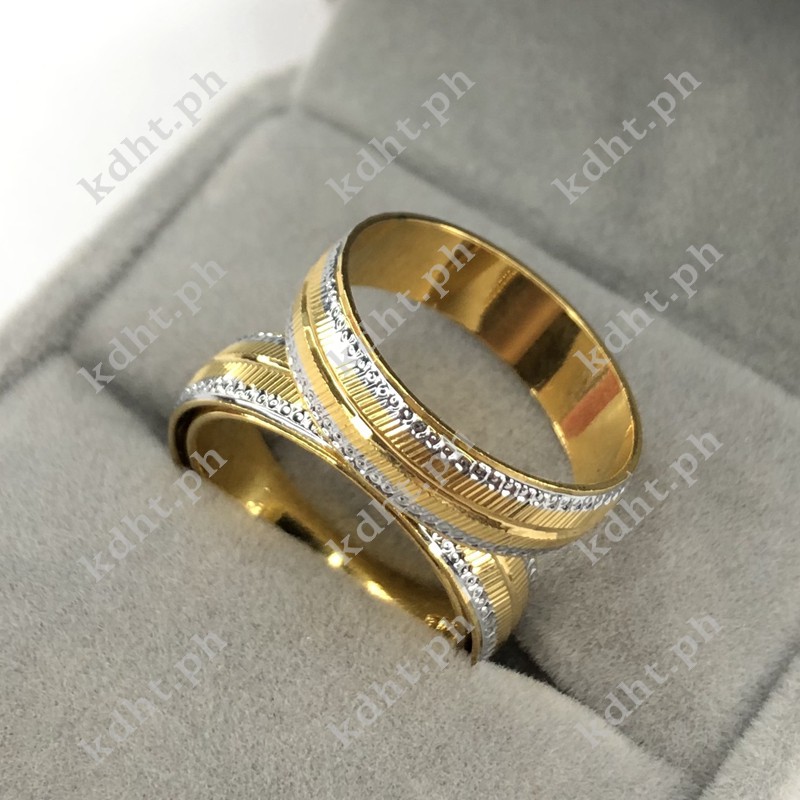 10 K Gold Wedding Rings With Beautiful Diamond Stone Shopee Philippines