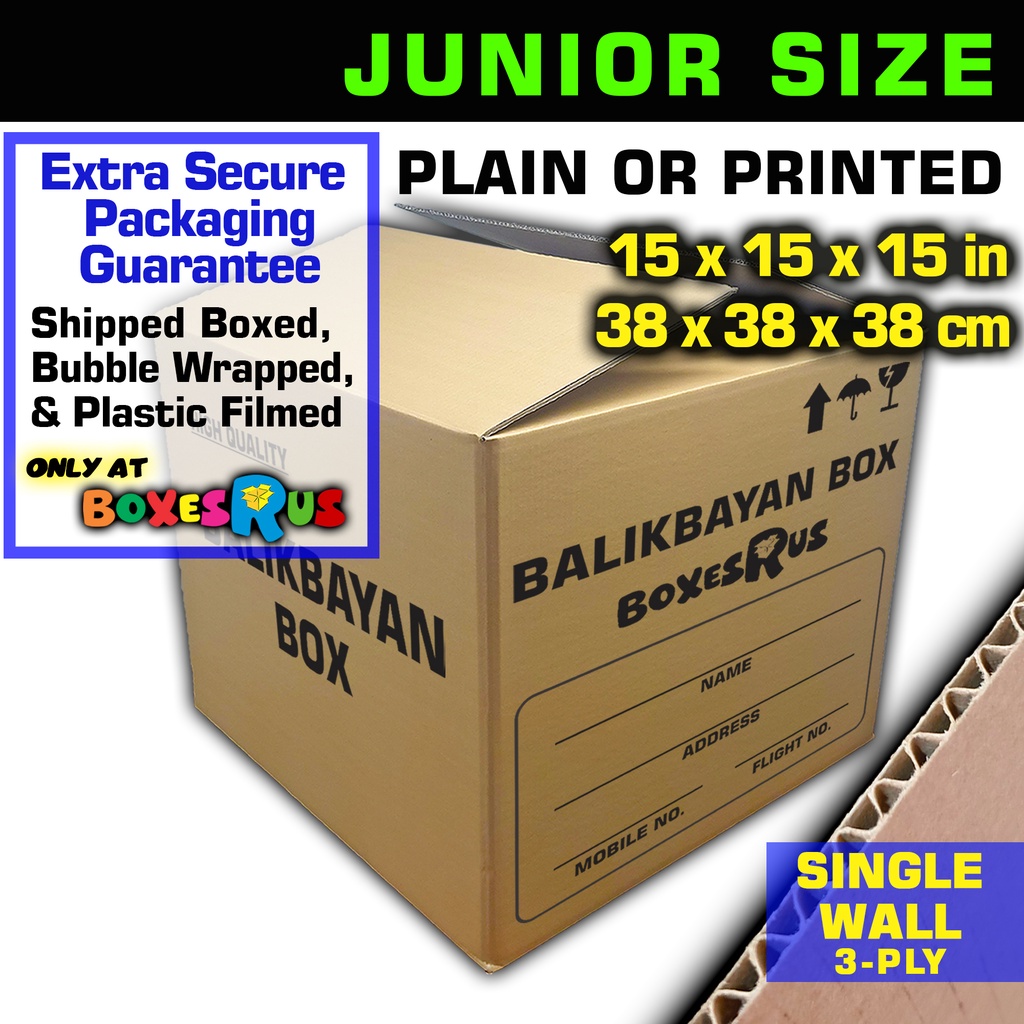 Balikbayan Box Junior Size 15x15x15 inches by Boxes R Us Shopee