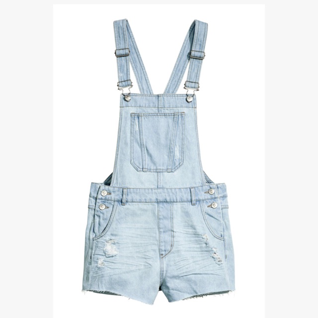 H M Denim Bib Overall Shorts Jumper Short Shopee Philippines