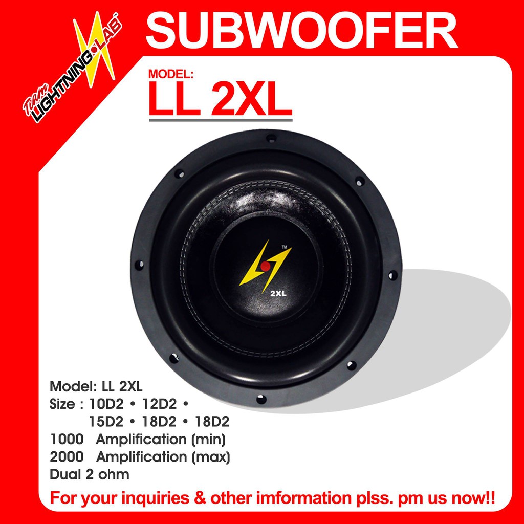 Lightning Lab 2XLD2 Subwoofer Shopee Philippines