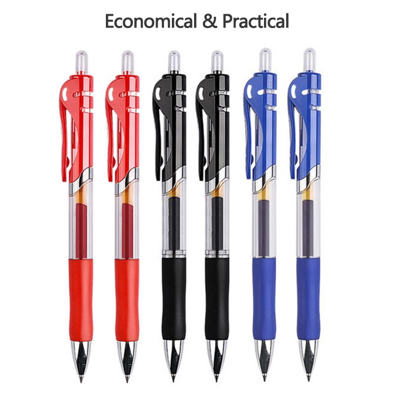 Retractable gel pens Black/red/blue ink Colored gel pen 0.5 mm blue ...