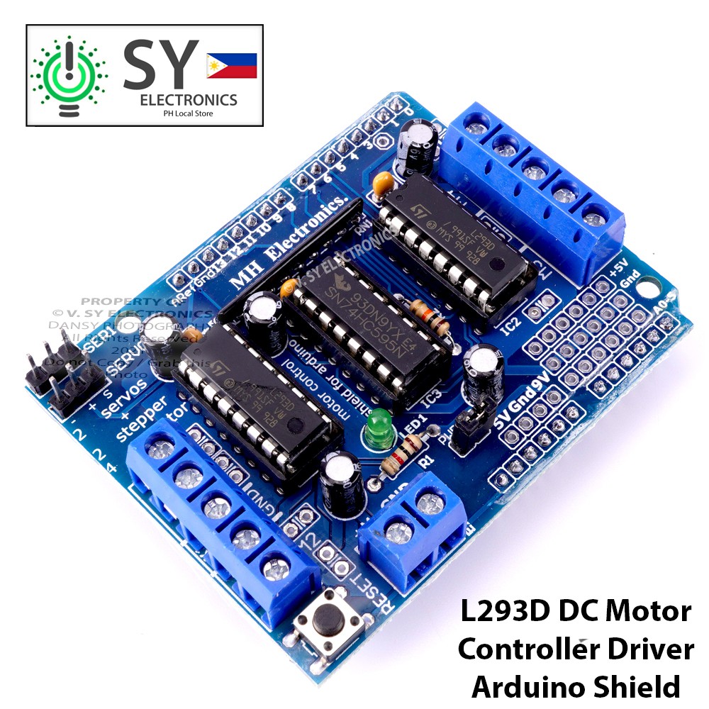 L293d dc motor driver shield for arduino uno and mega stepper