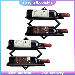 【COD】Wall Mounted Iron Wine Rack Bottle Champagne Glass Holder Shelves Bar Fashion Creative Simple #1