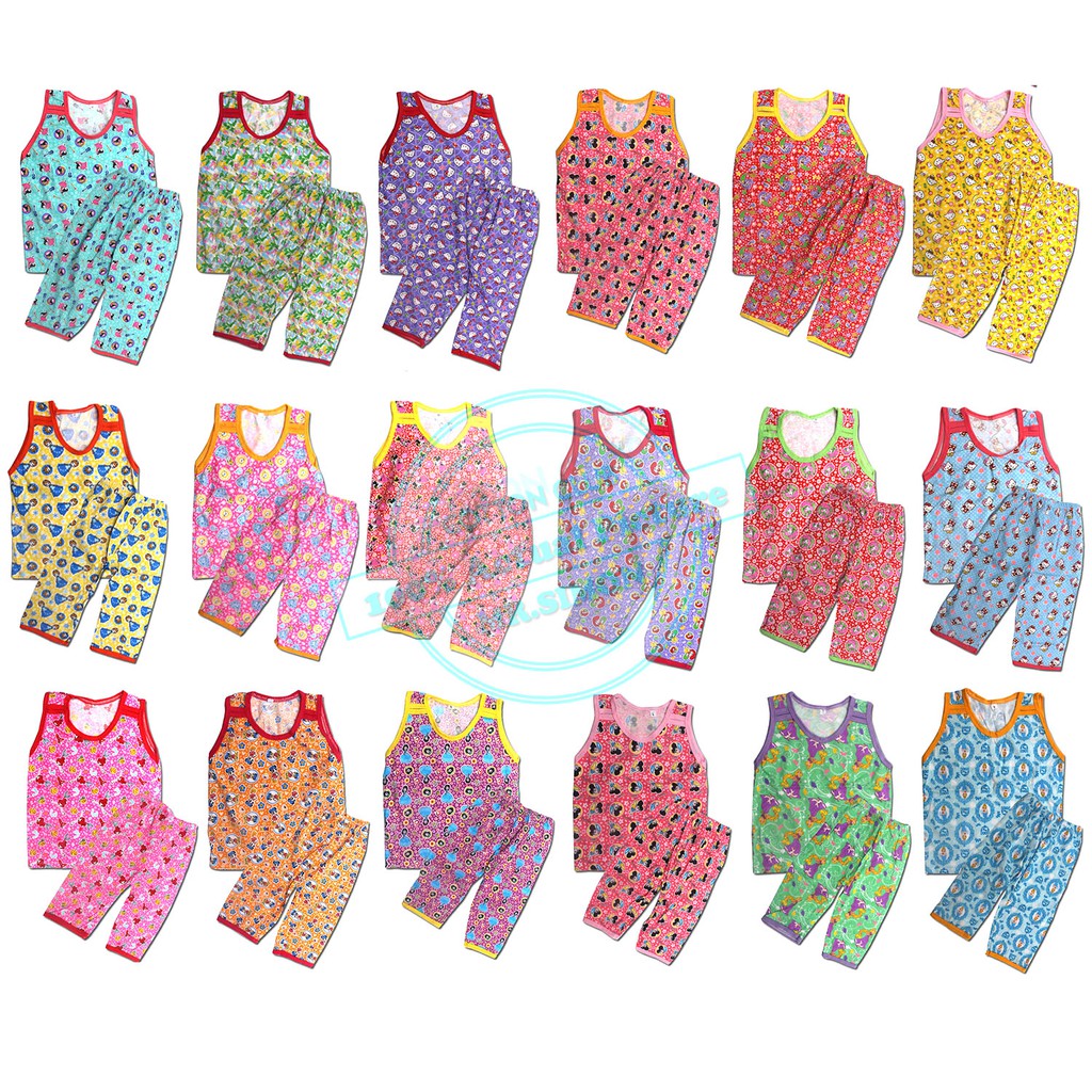 Girls Cotton Character Classic Pajama Sando and Pants Terno | Shopee ...