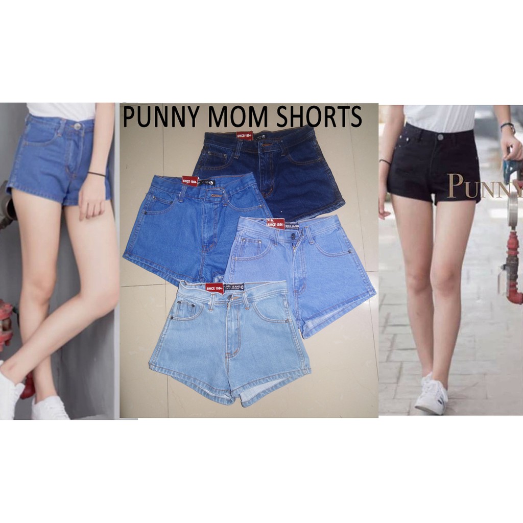 high waisted mom jeans shorts