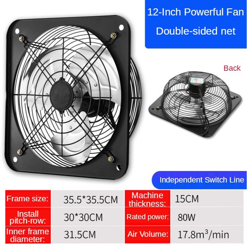 Kitchen Window Exhaust Fan Powerful 12inch Exhaust Fan Household