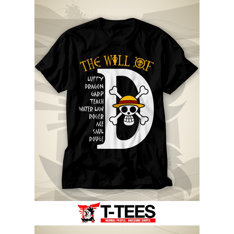 Anime Fan T Shirt One Piece The Will Of D Shopee Philippines