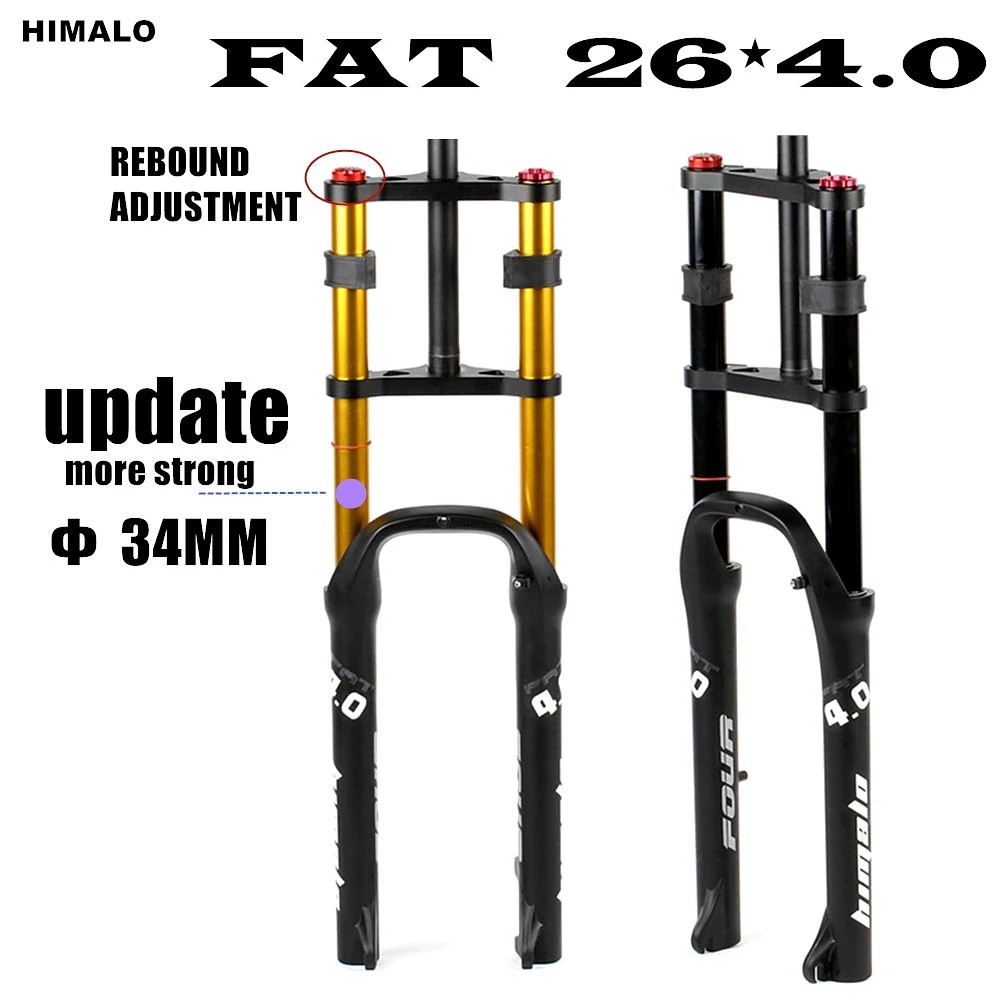HIMALO Double Shoulder Fat Fork Rebound Adjustment Fat Bicycle 26" 4.0