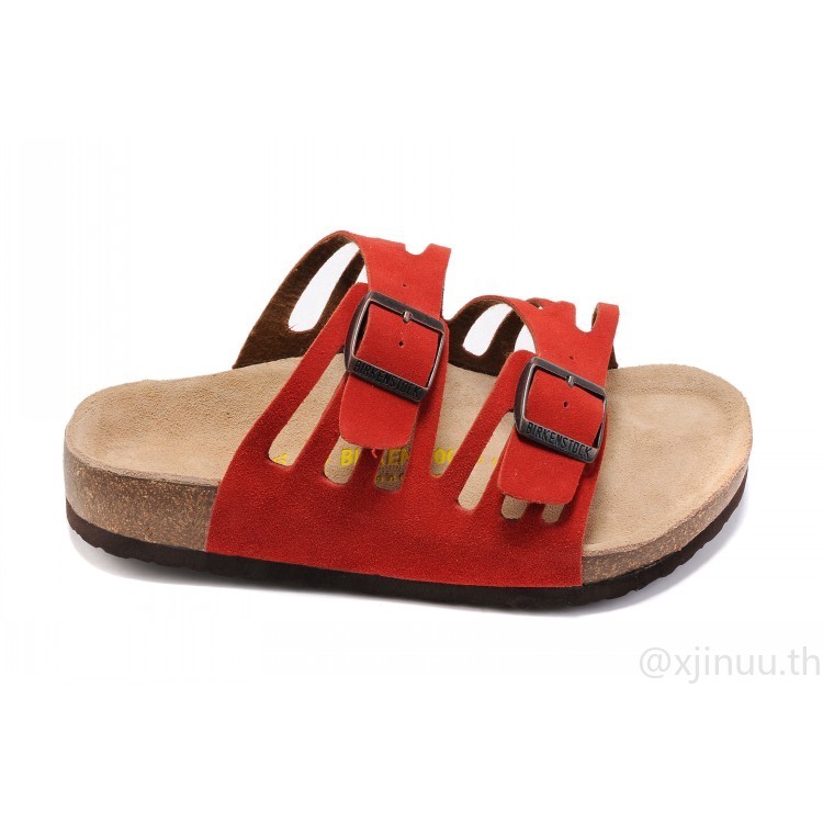red cork sandals