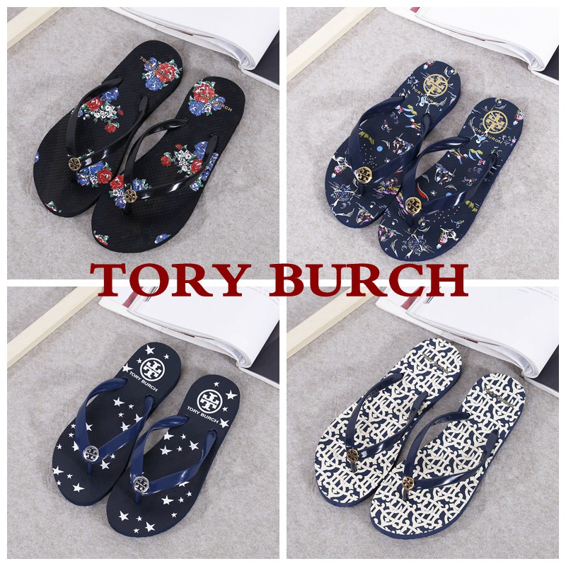 tory burch flower flip flops