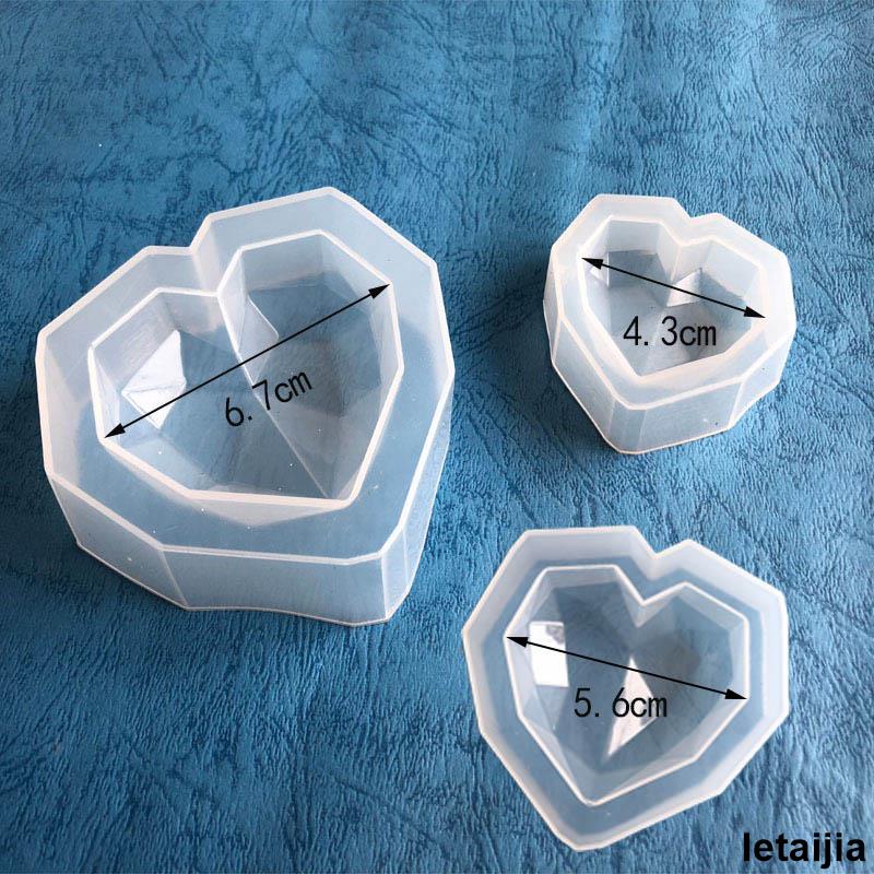 diy Handmade Silicone Mold Crystal Epoxy Geometric Love Swing Table High Mirror Plaster Car