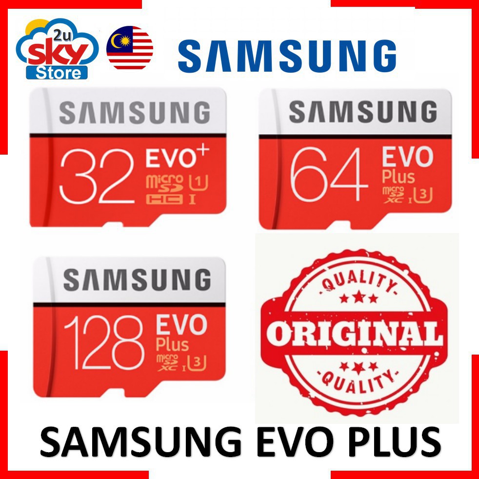 Ang Samsung EVO Plus Class 10 Micro SD Card na may Adapter (32GB / 64GB / 128GB) Shopee