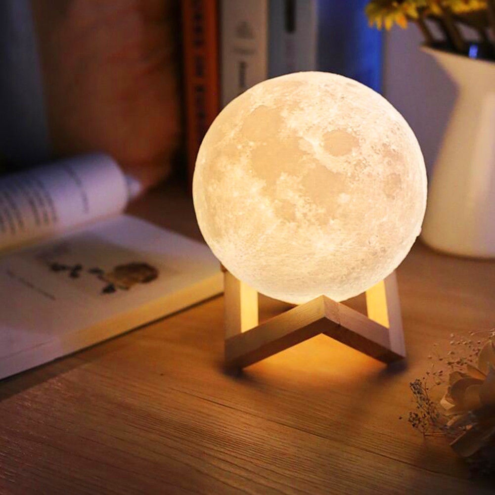 USB Charging 3D Moon Table Lamp Touch 