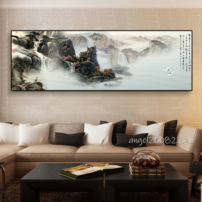 Chinese Style Landscape Painting HD Feng Shui Canvas Painting Poster ...