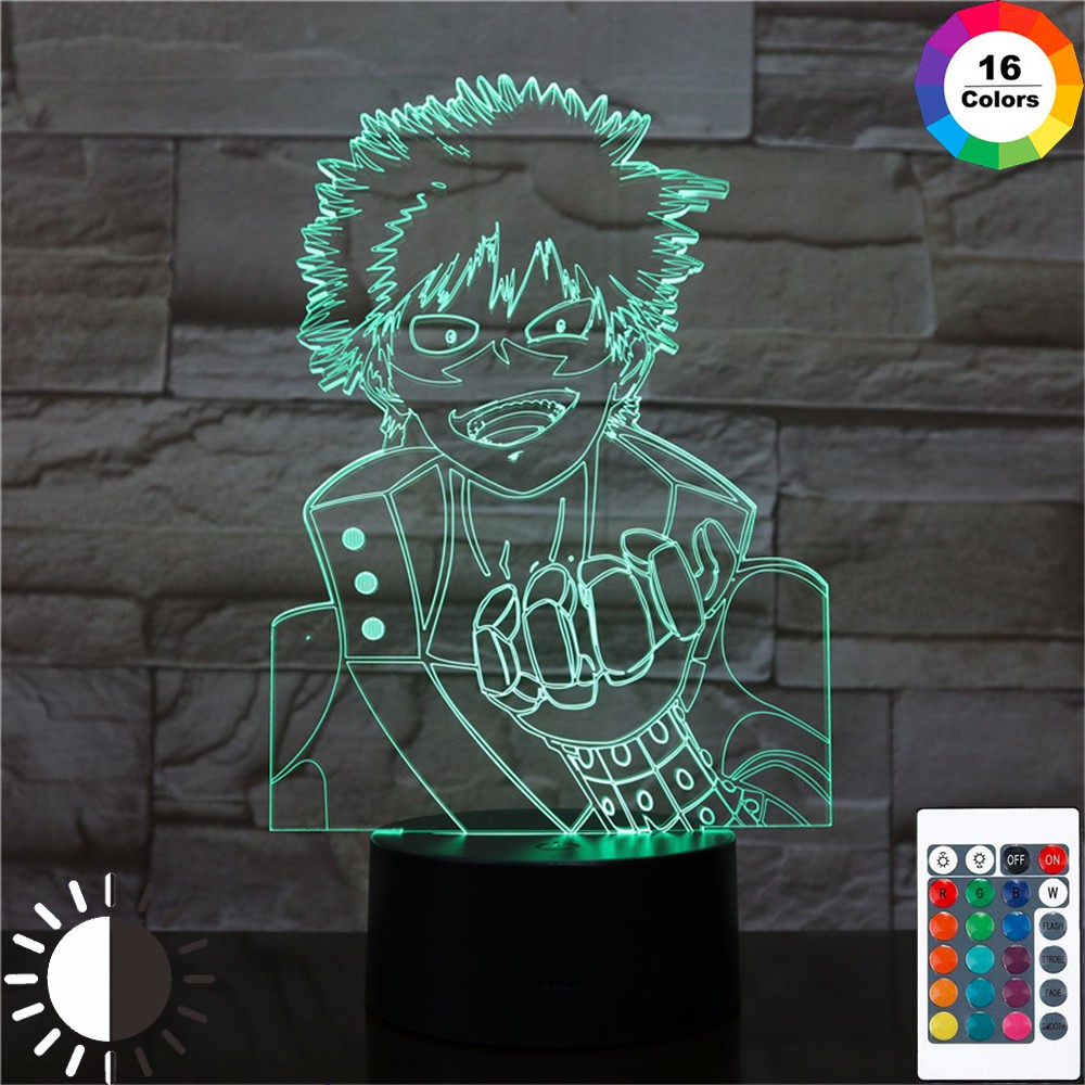 Lamparas My Hero Academia Anime 3d Led Night Lights Bakugou Katsuki Action Figure Kids Toys Creative Lighting Table Lamp Decor Shopee Philippines